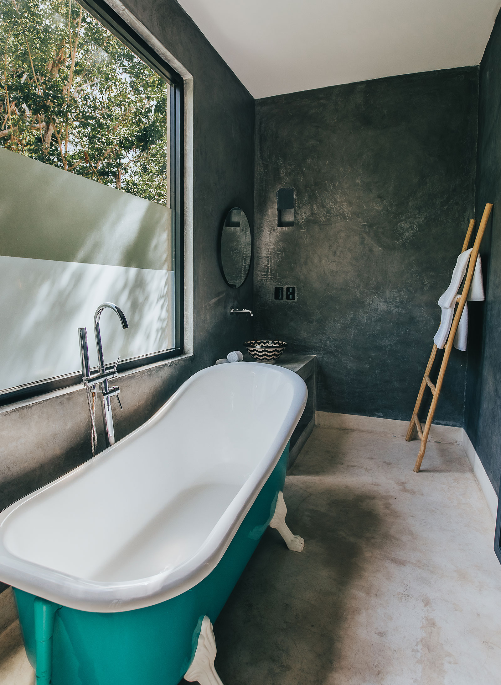minimalistic stylish bathroom villa tulum