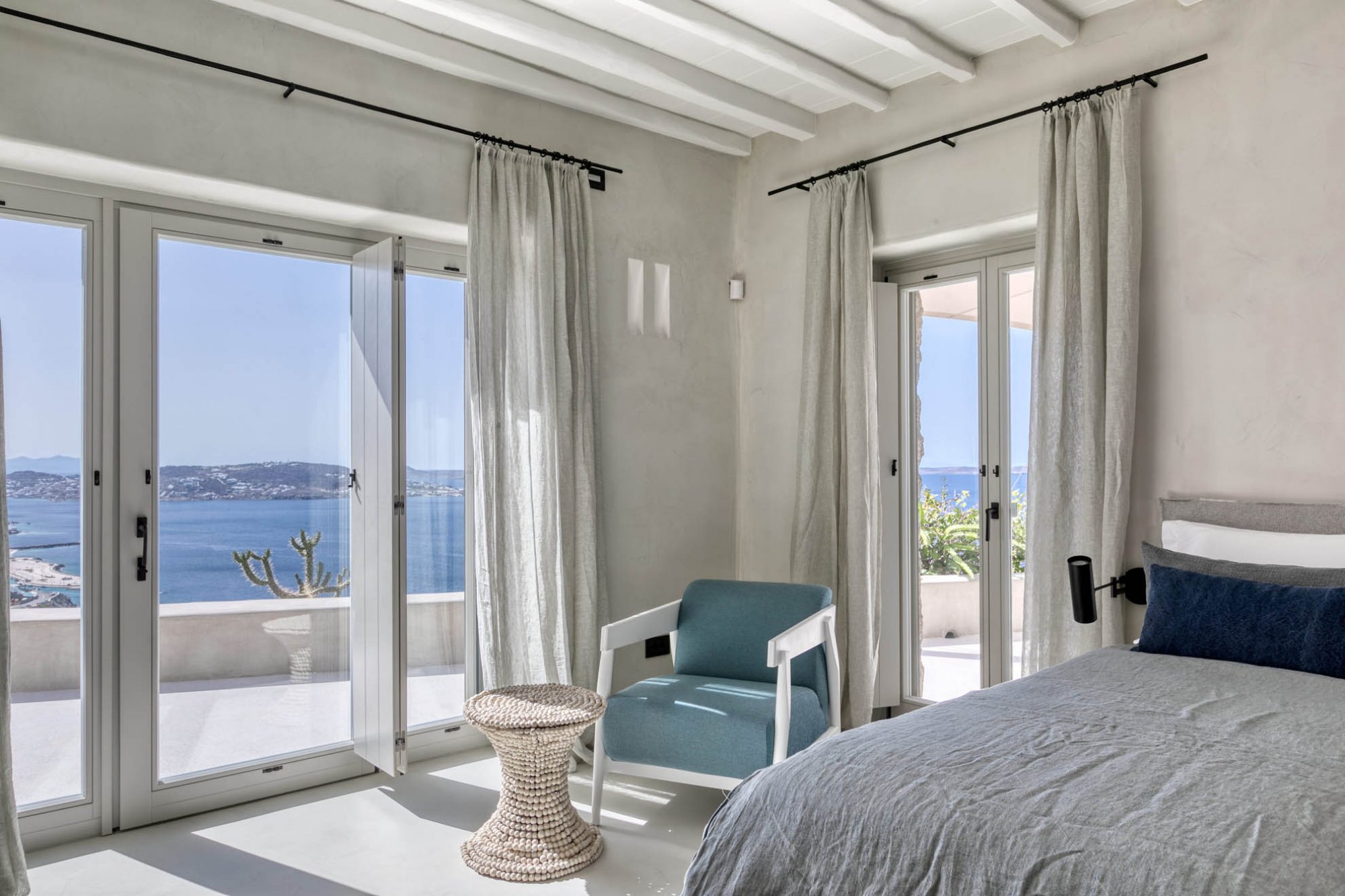 stunning views from mykonos bedroom