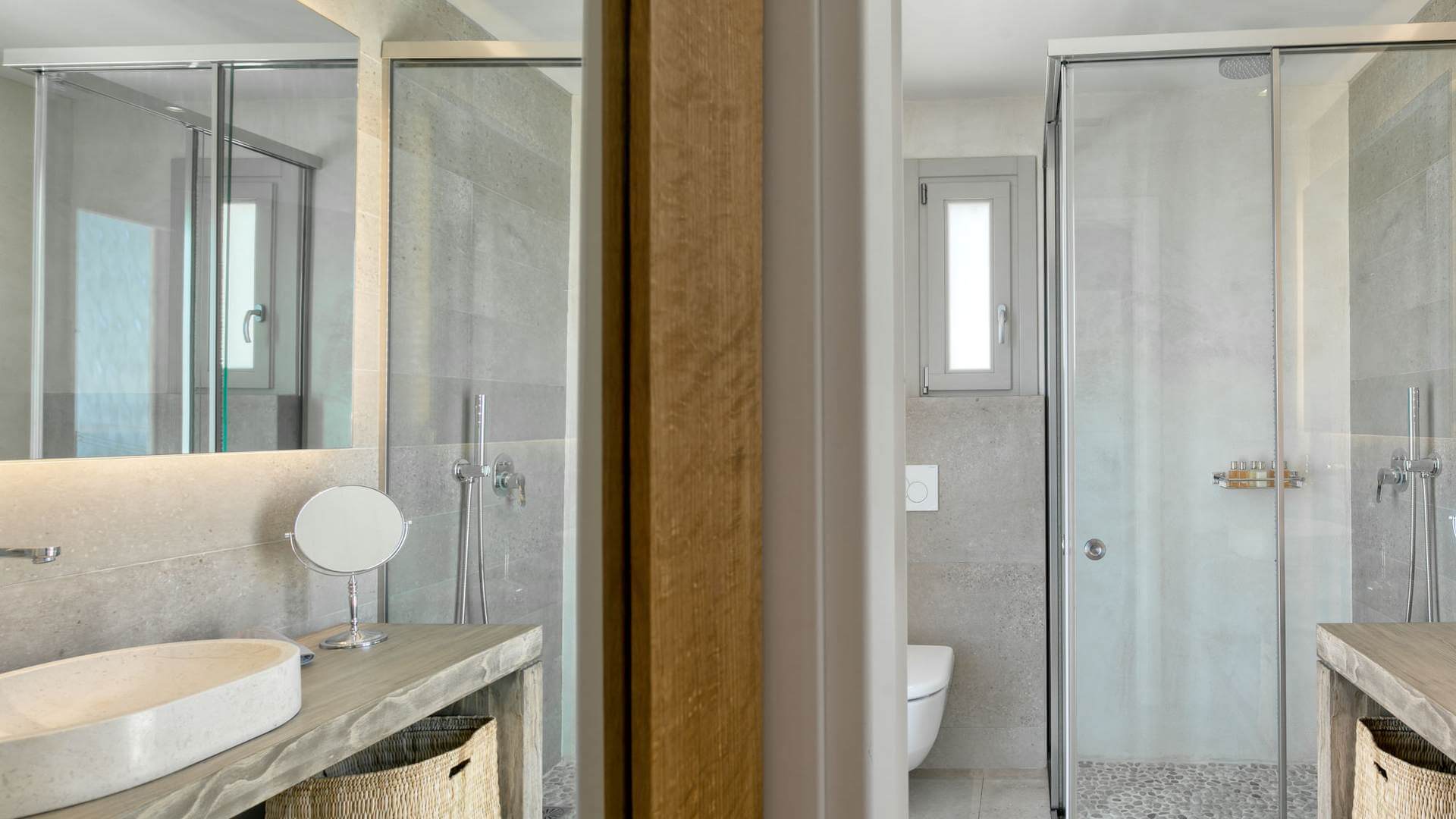 bathroom in a villa in mykonos