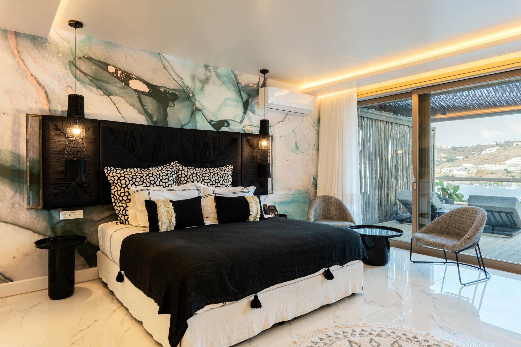 luxury villa in mykonos master bedroom
